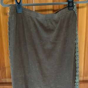 NWT Acid Washed POL Fringed Ribbed Shirt Midi